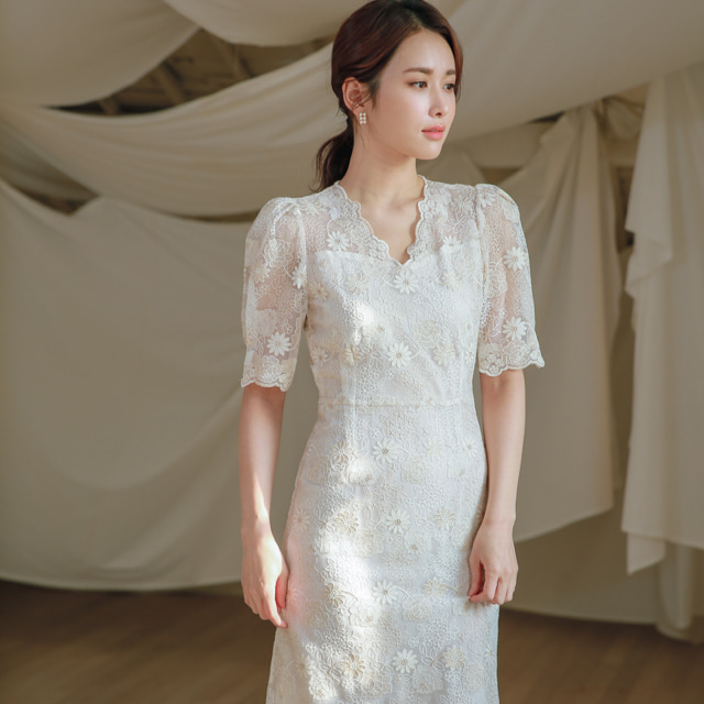 [대여] [이달의드레스]  모니카 드레스 반팔 LDS09